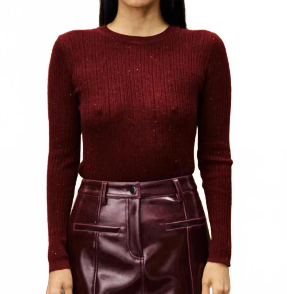 NEW FRNCH geranium sequined sweater in bordeaux